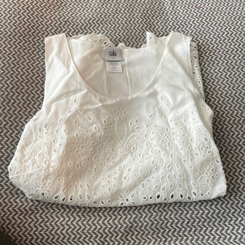 Cabi white eyelet tank size: small